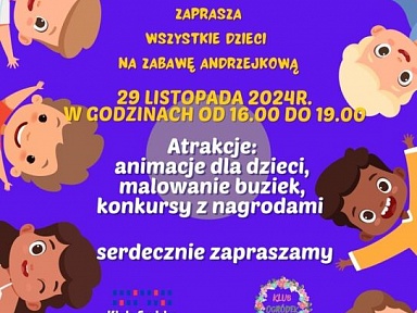 zabawa andzrzejkowa dla dzieci klub srobka zywiec